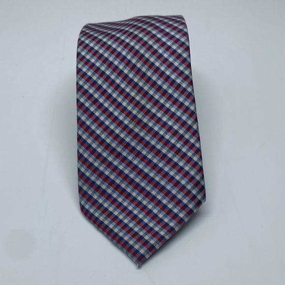 Wembley Classic Red and Blue Plaid Tie - Picture 6 of 6